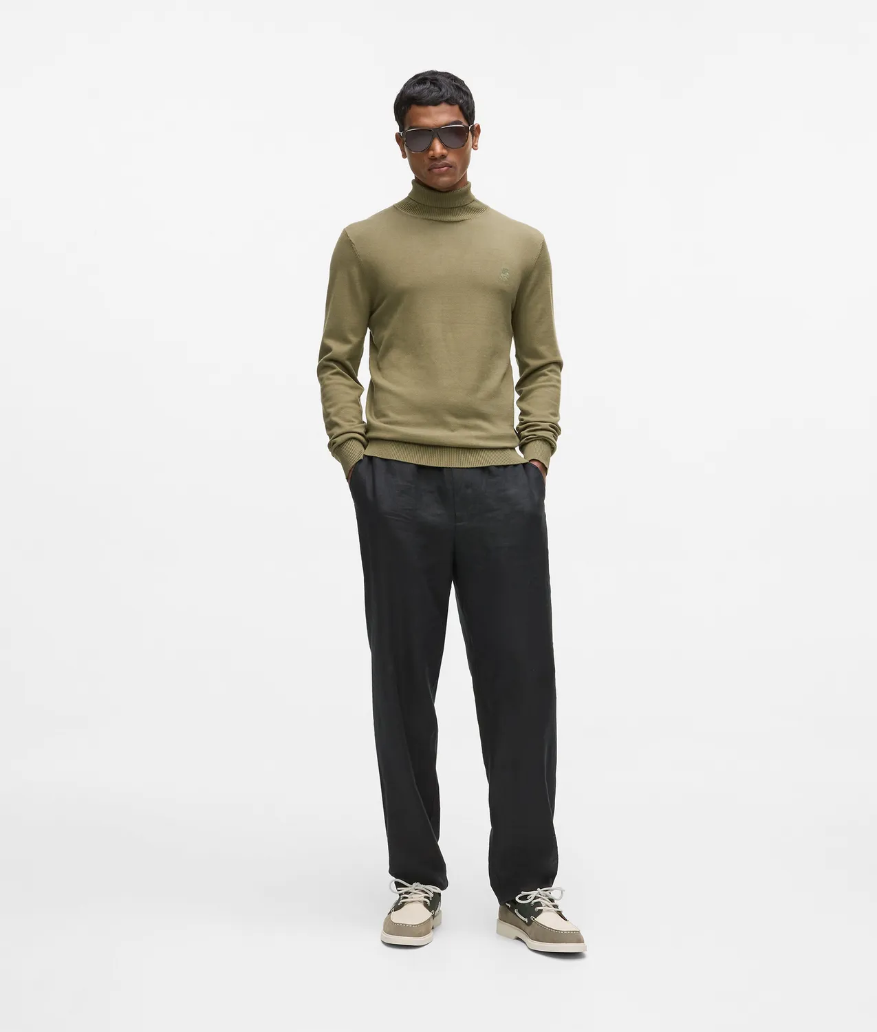 Karl Lagerfeld Ikon Kameo Rollkragenpullover Strick schwarz
