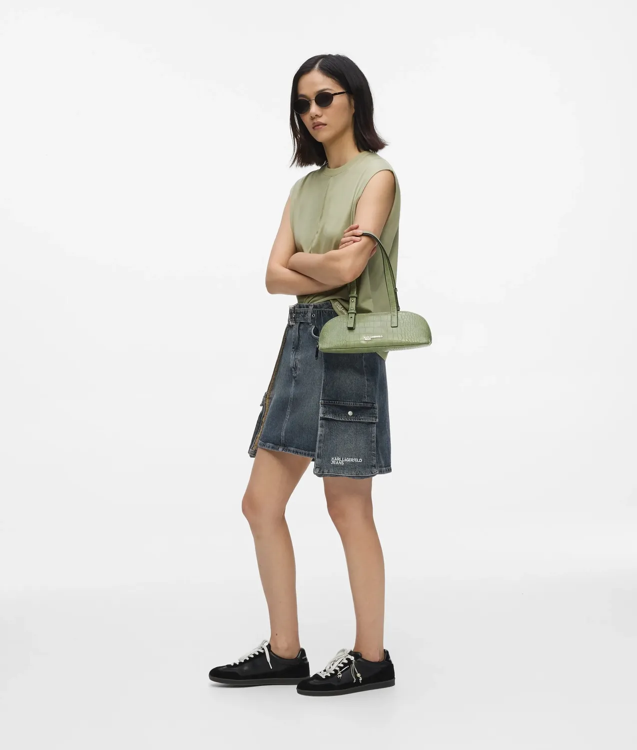 Karl Lagerfeld KL Jeans Shoulder Bag Croco One Size