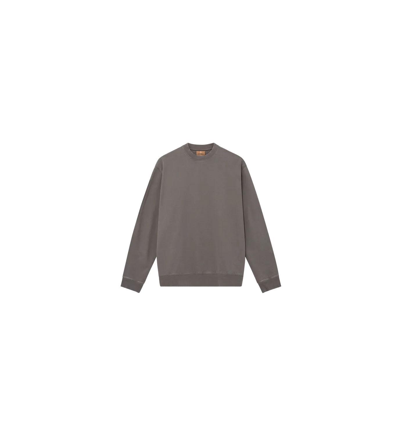 Mos Mosh French Faded Sweat Sweatshirt Chocolate Brown GOTS