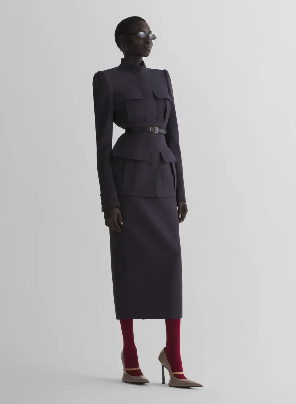 Mugler Ink Pencil Rock Navy Wolle Bleistift