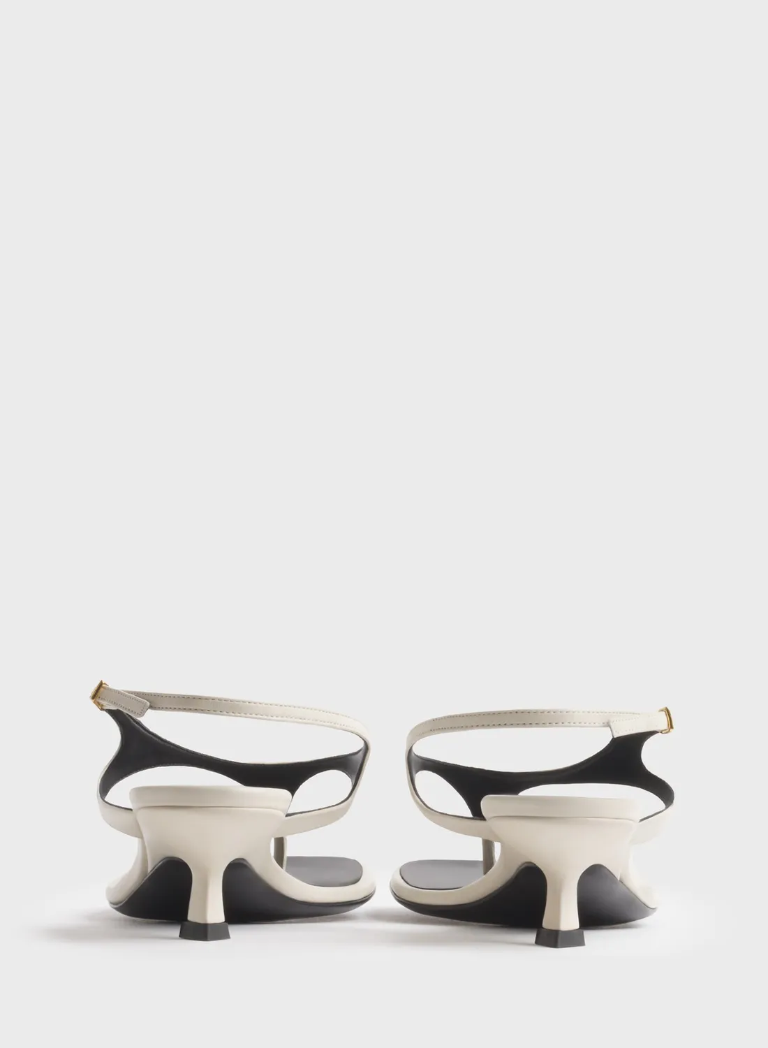 Mugler Milk Thong Sandalen Weiß Leder 45mm