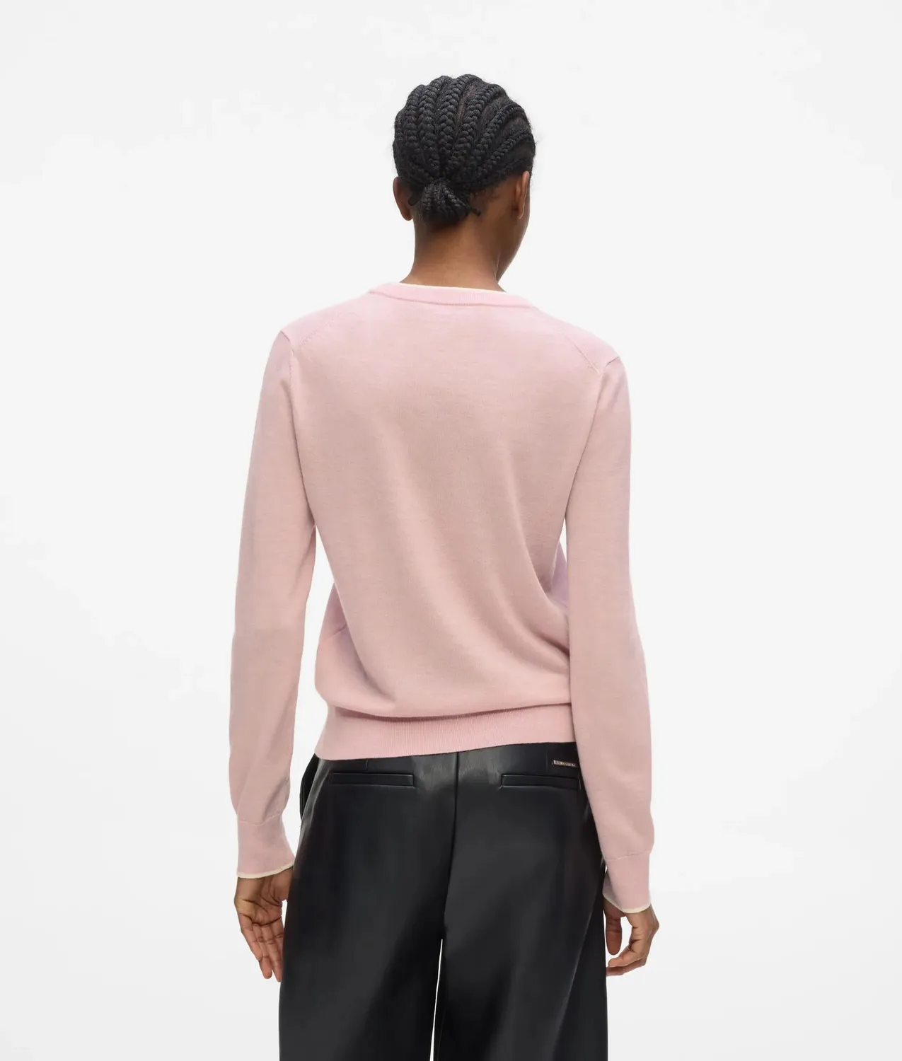 Karl Lagerfeld Merino Crewneck Pullover Wolle Kontrastpaspel