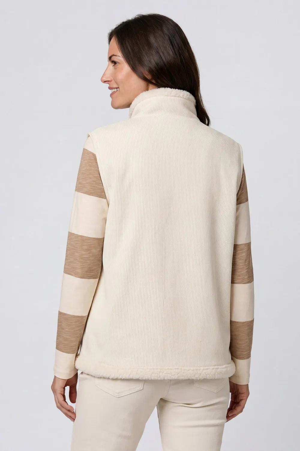 Alife & Kickin EstherAK T Weste Off White Teddy Damen