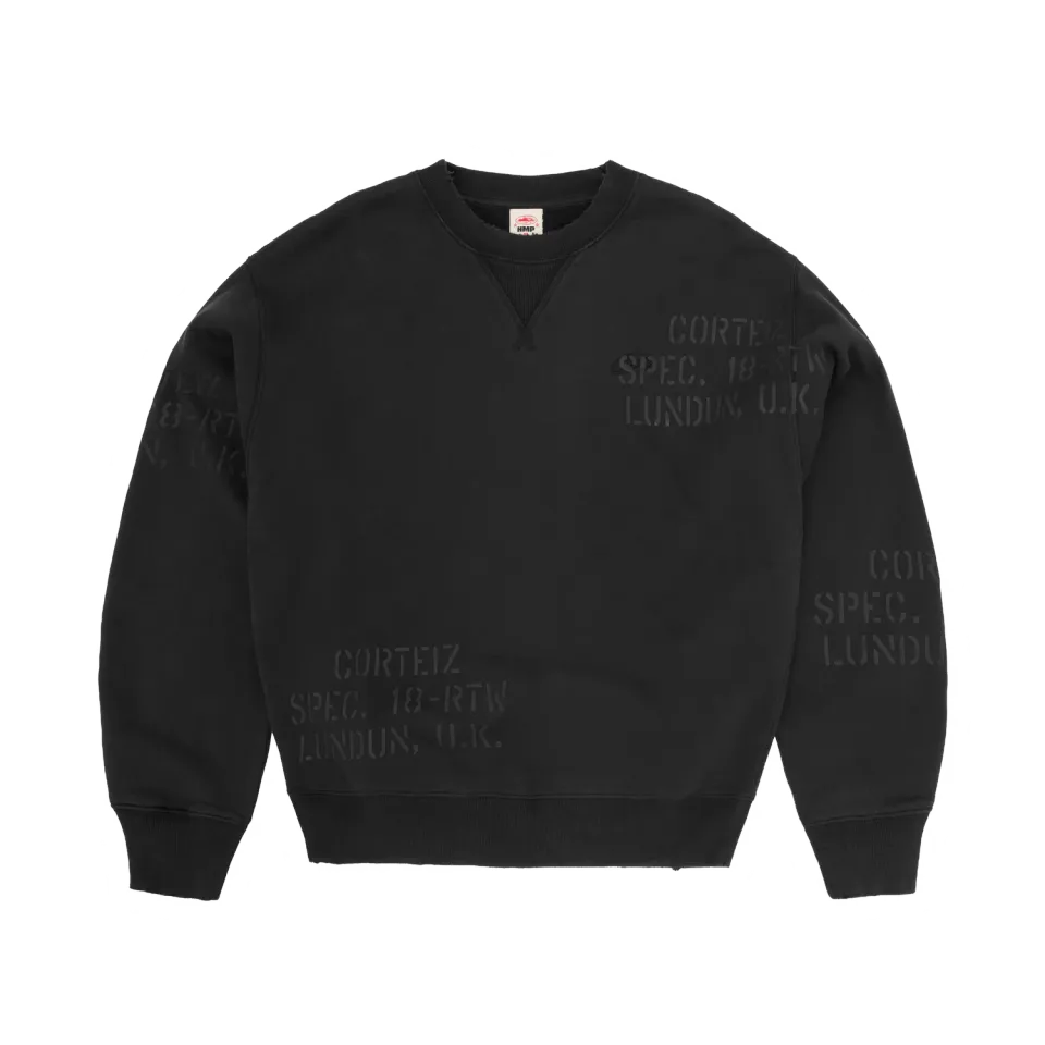 Corteiz HMP Stencil Sweatshirt Schwarz Baumwolle