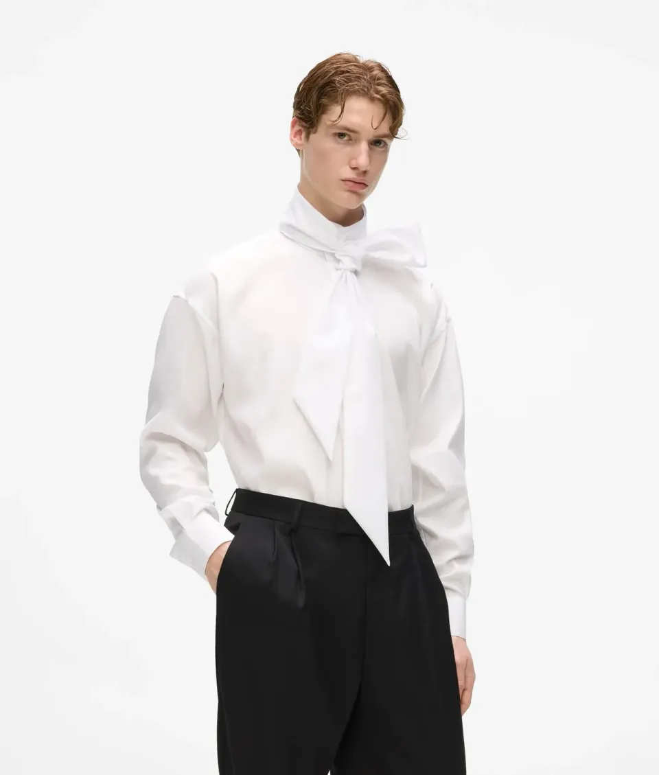 Karl Lagerfeld KL Studio Tie-Neck Hemd mit Schal