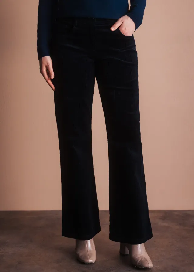 Senatex Weite Cordhose Navy kbA-Baumwolle