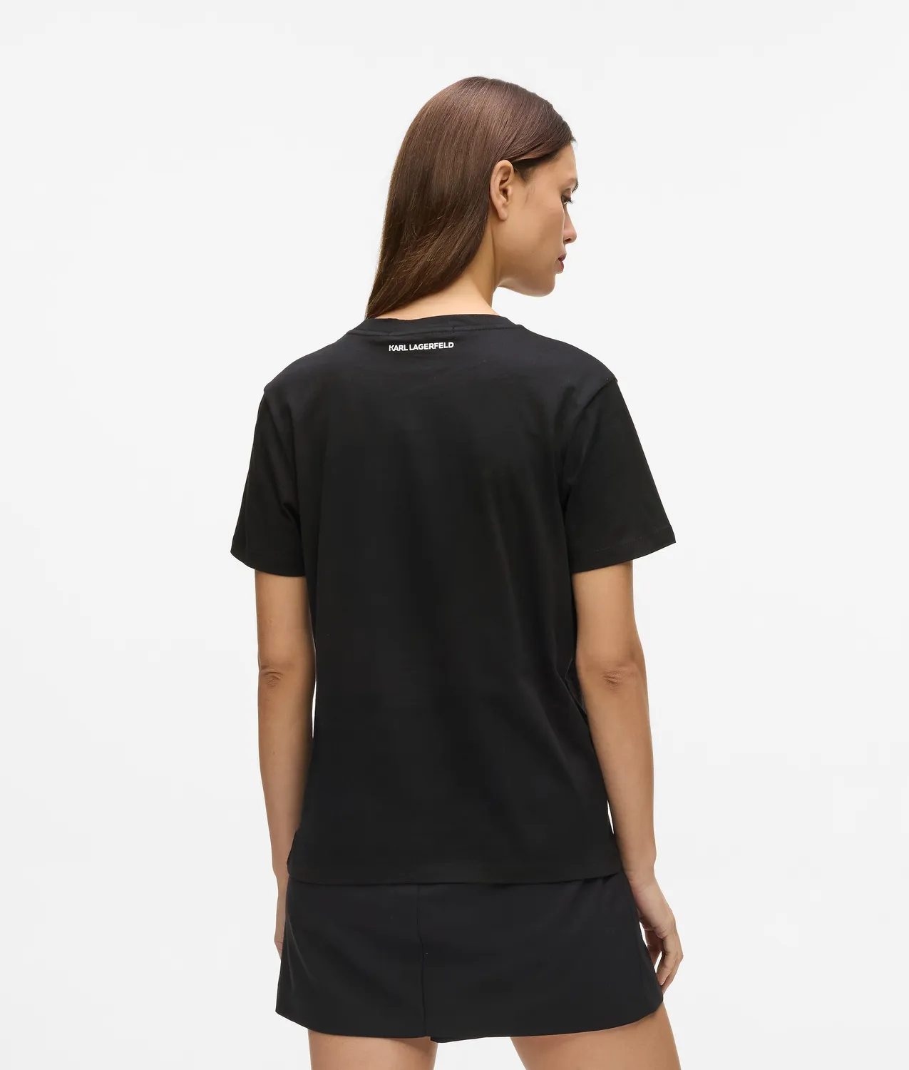 Karl Lagerfeld Portrait T-Shirt Baumwolle mit Choupette