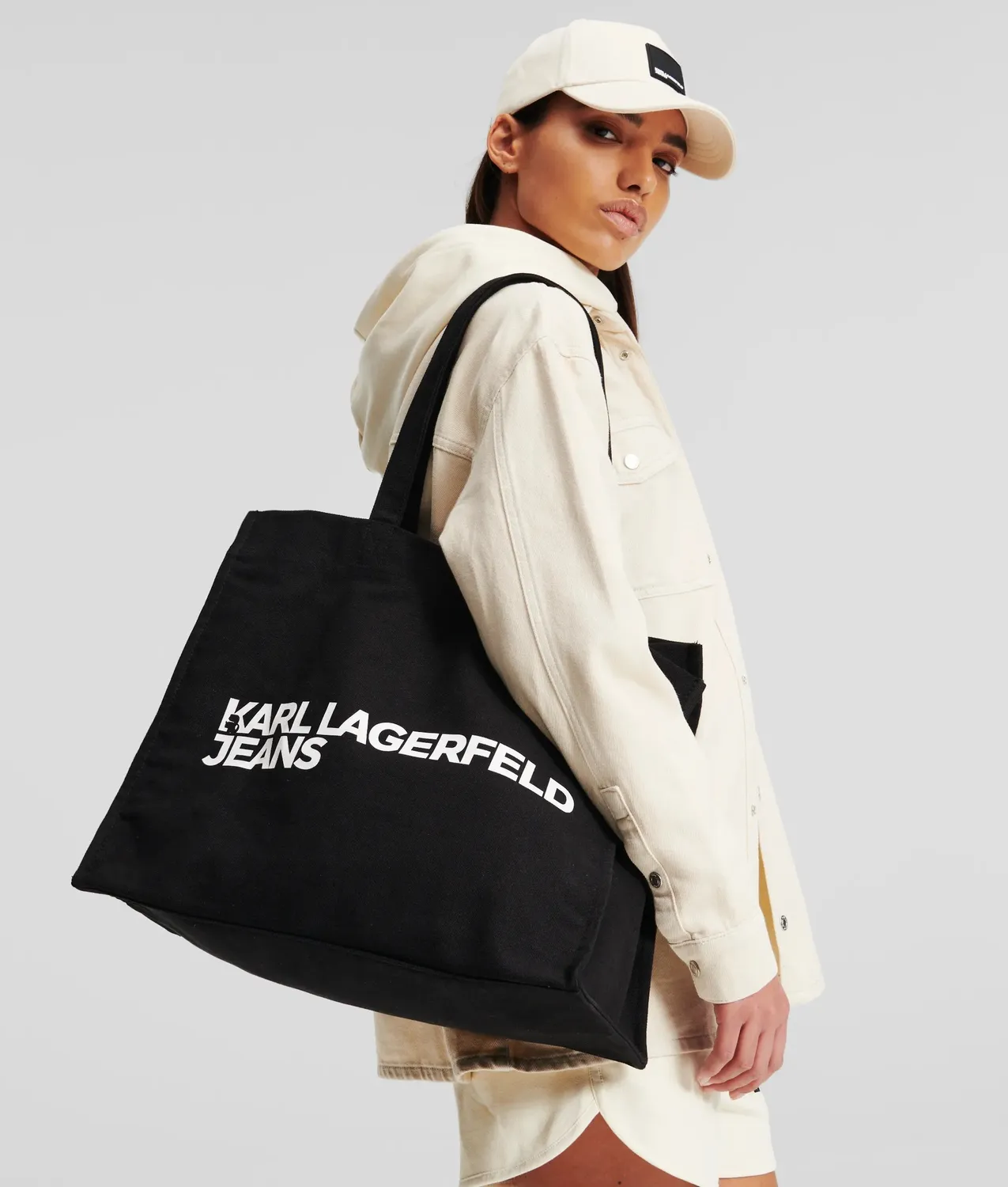Karl Lagerfeld Jeans Logo Canvas Shopper recycelte Baumwolle