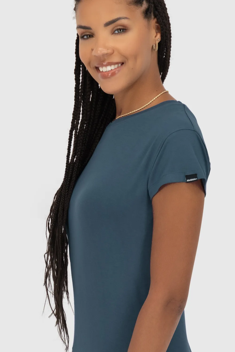 Alife & Kickin AriAK T-Shirt Damen dunkelblau Viskose