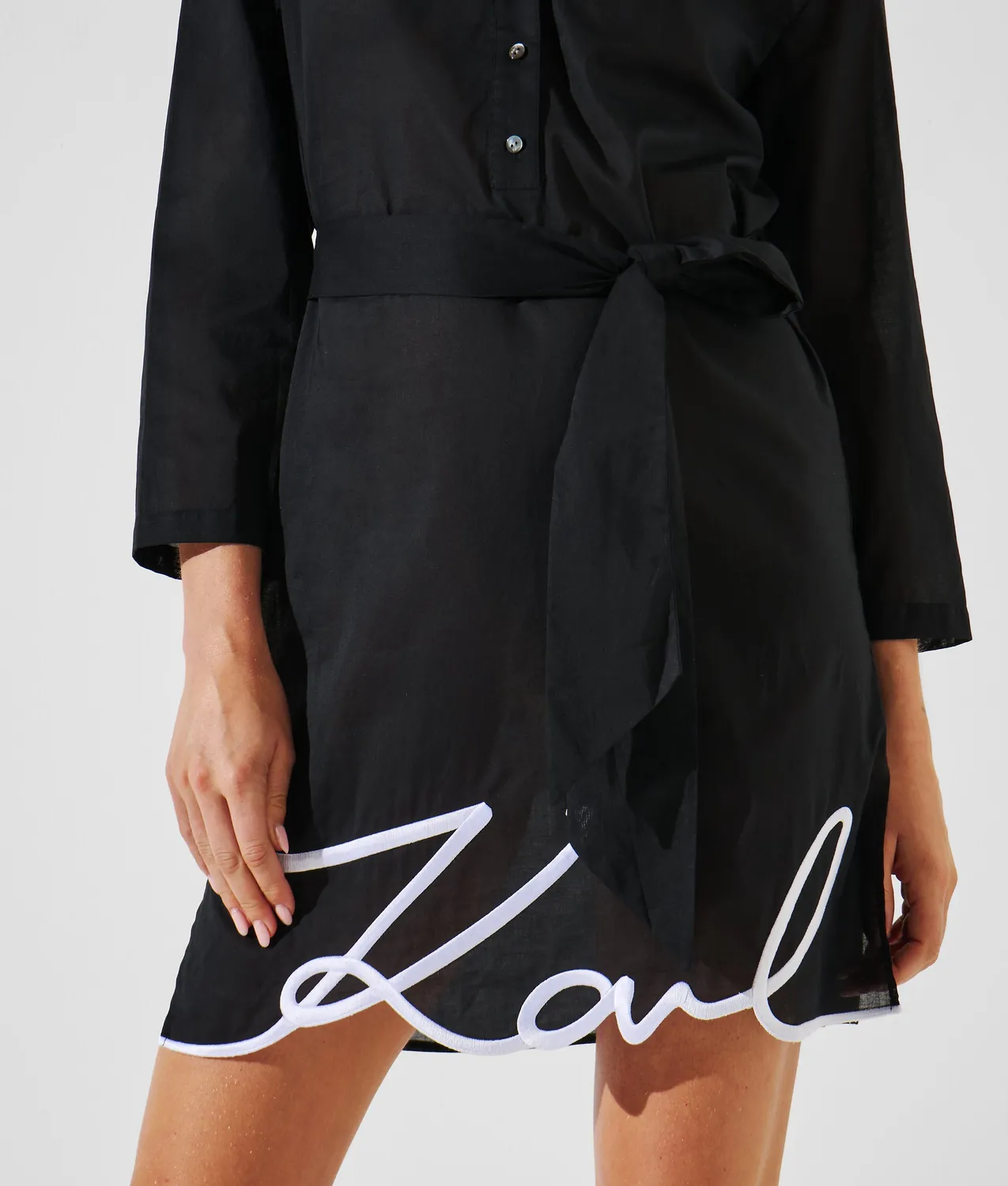Karl Lagerfeld K/Signature Beach Hemdkleid mit Gürtel