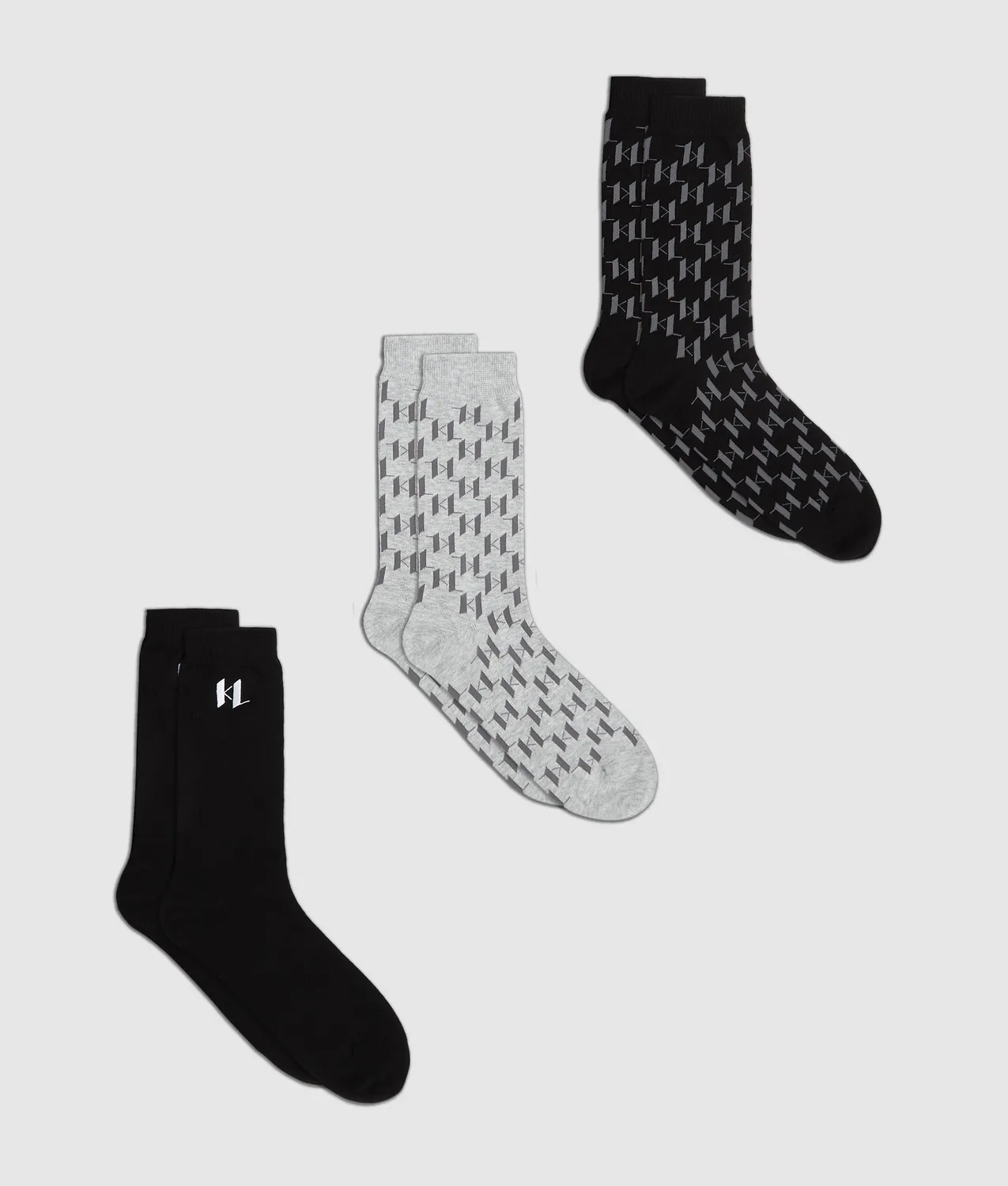 Karl Lagerfeld Monogram Socken 3er-Pack Baumwolle