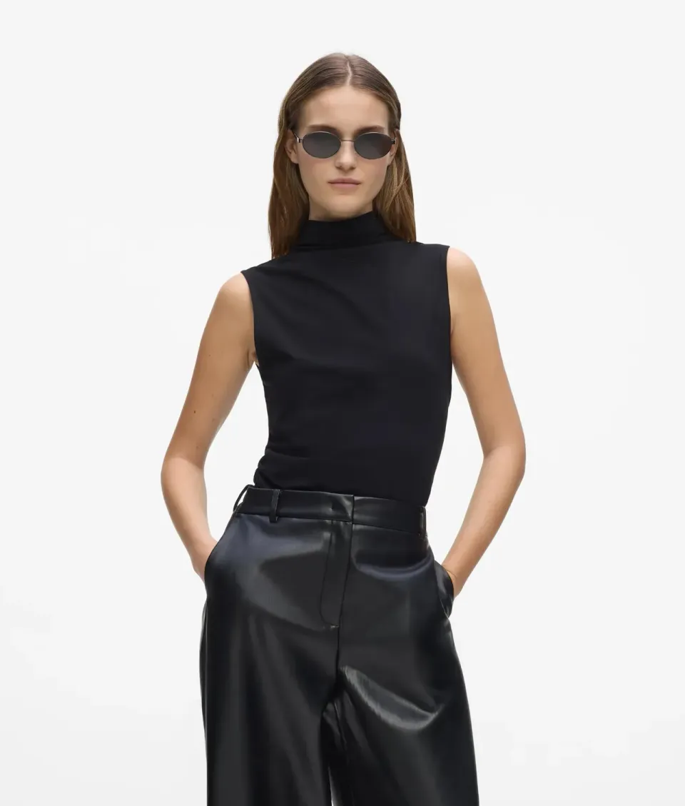 Karl Lagerfeld Mock-Neck Tank Top S Rüschen