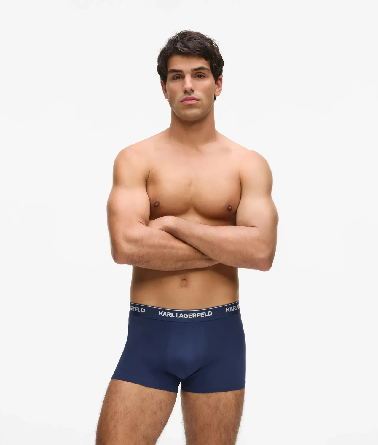 Karl Lagerfeld Metallic Logo Trunks Boxershorts 3er-Pack grau