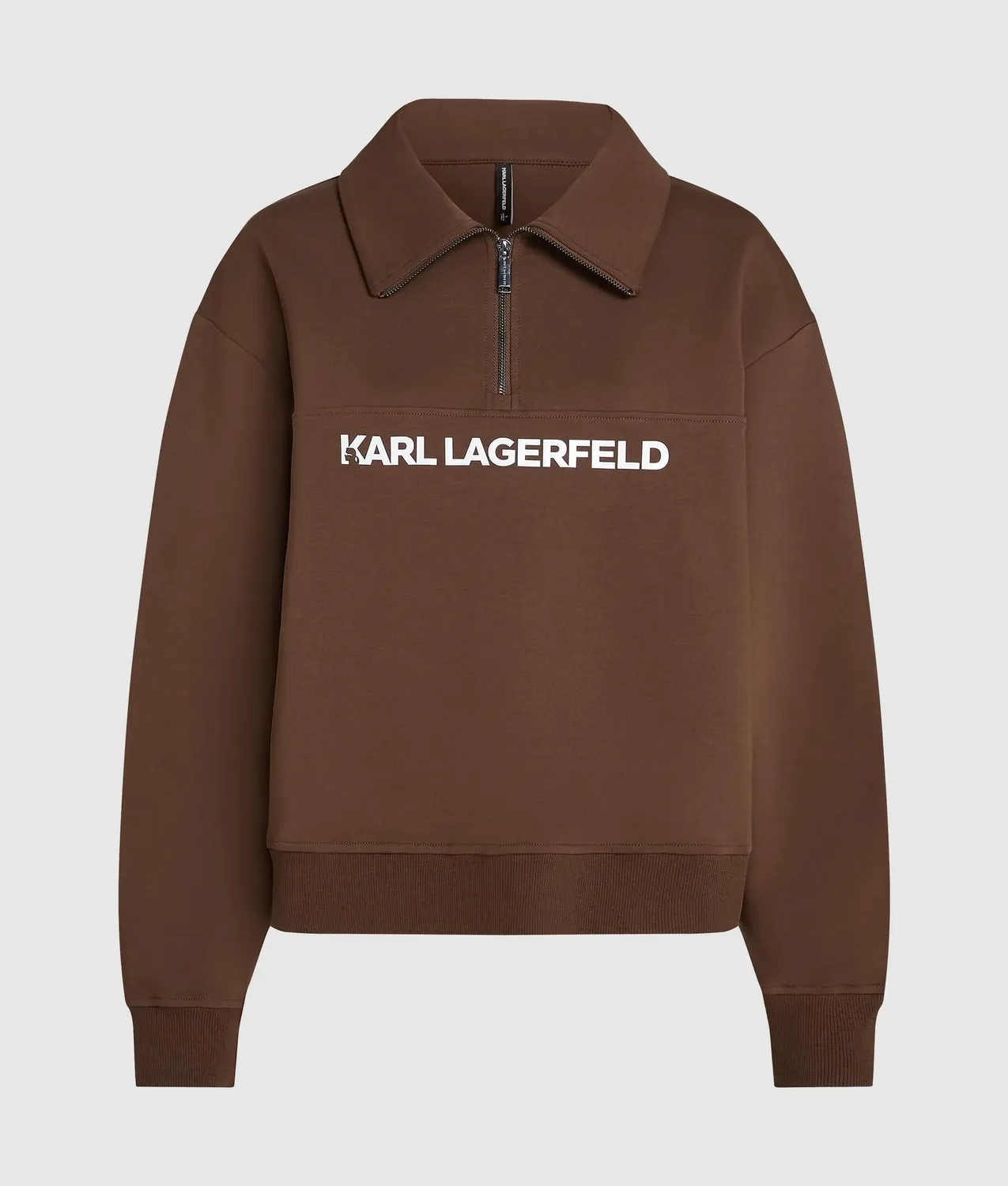Karl Lagerfeld Logo Half-Zip Sweatshirt Baumwolle