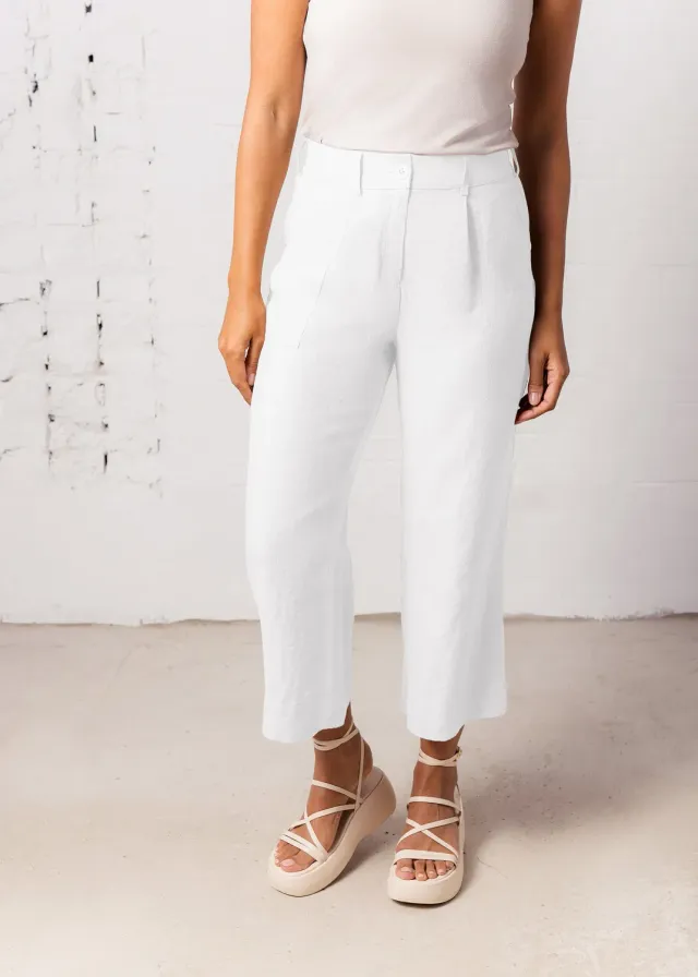 Senatex Vegane Leinenhose Hose Weiß 100% Leinen