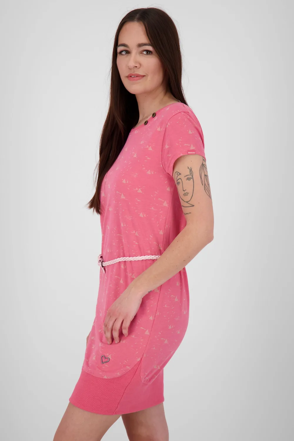 Alife & Kickin CocoAK Kleid Rosa Jersey mit Gürtel