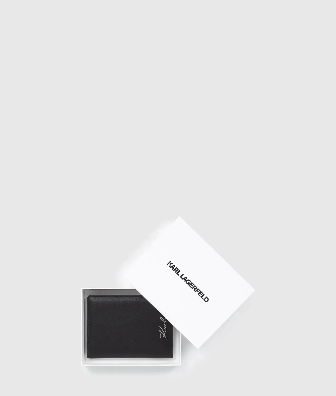 Karl Lagerfeld K/Signature Passport Case Leder schwarz