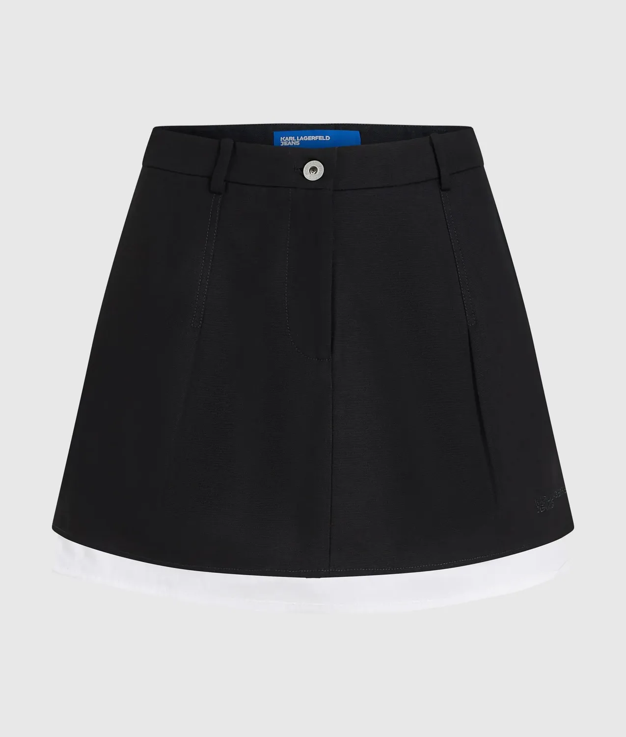 Karl Lagerfeld KL Jeans Minirock Canvas Schwarz-Weiß