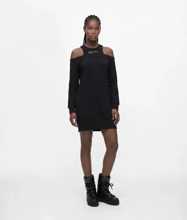 Karl Lagerfeld KL Jeans Cold-Shoulder Sweatkleid