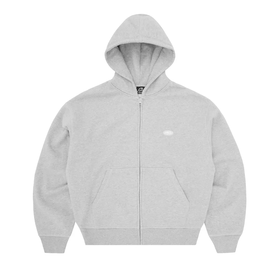Corteiz Mini Island Zip Hoodie Grau Fleece