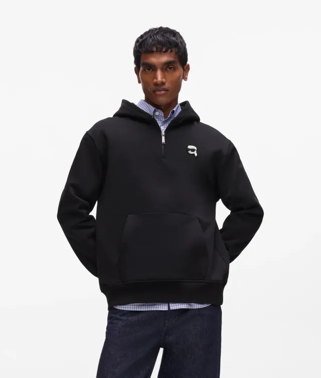 Karl Lagerfeld Ikon Hoodie Half-Zip Bio-Baumwolle