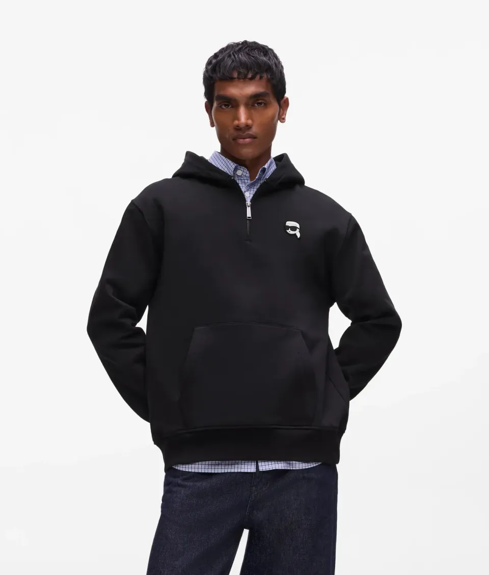 Karl Lagerfeld Ikon Hoodie Half-Zip Bio-Baumwolle