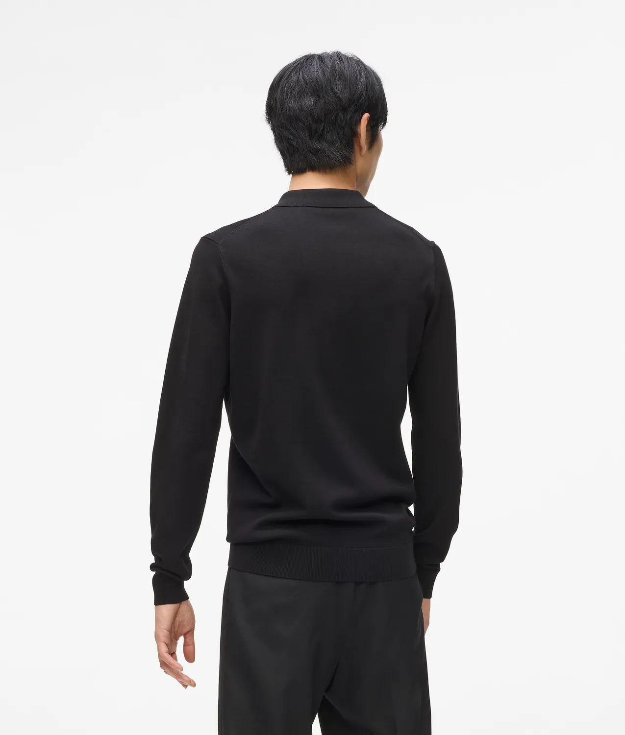 Karl Lagerfeld Zip-up Polo Langarm Metall-Reißverschluss Herren