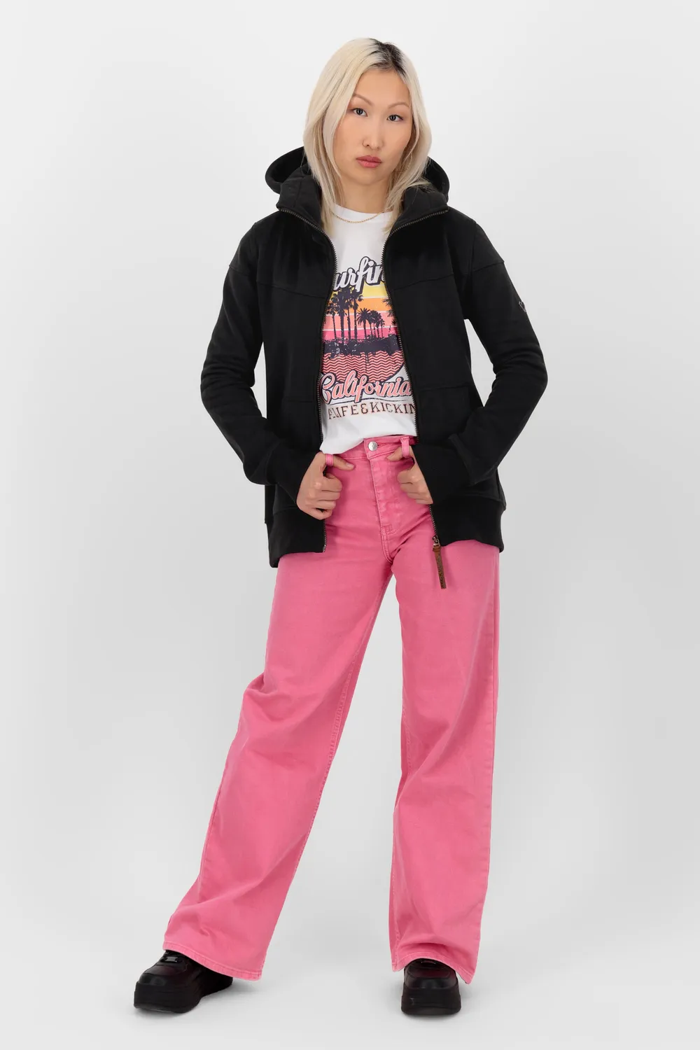 Alife & Kickin IsamiAK A Sweatjacke Schwarz Damen angeraut