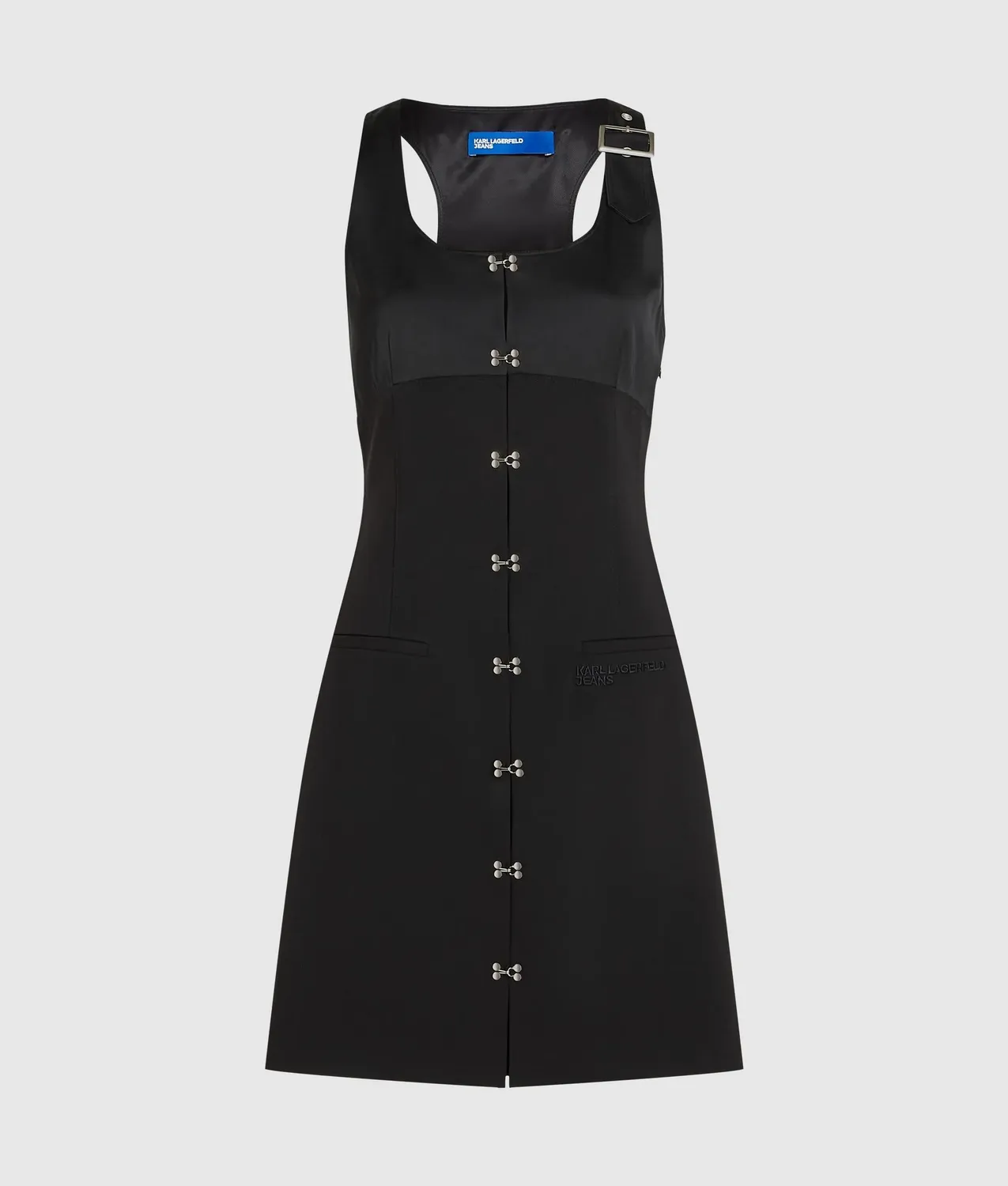 Karl Lagerfeld Satin Panel Kleid ärmellos Punk