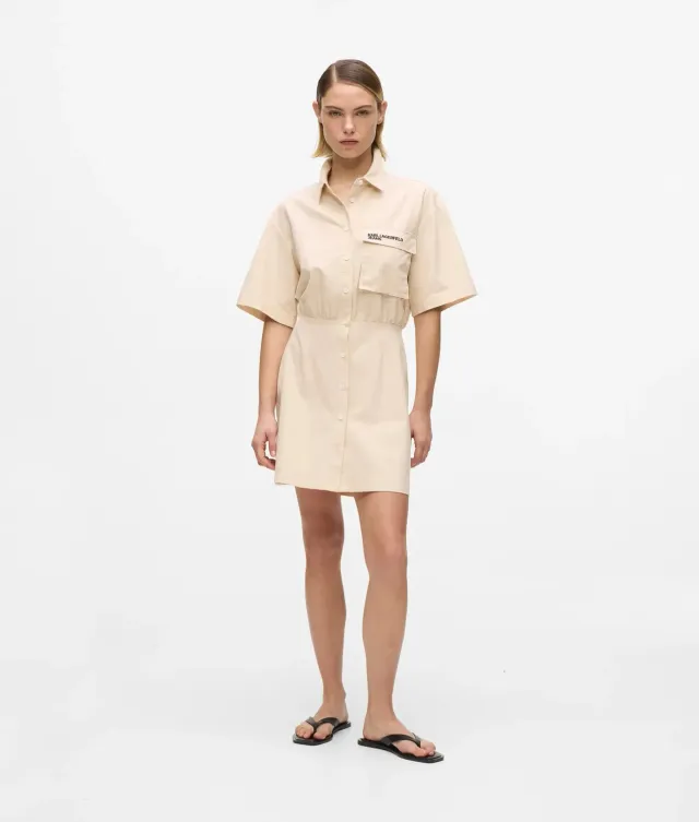 Karl Lagerfeld Jeans Utility Kleid Kurzarm Baumwolle