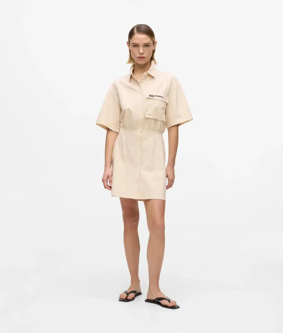Karl Lagerfeld Jeans Utility Kleid Kurzarm Baumwolle