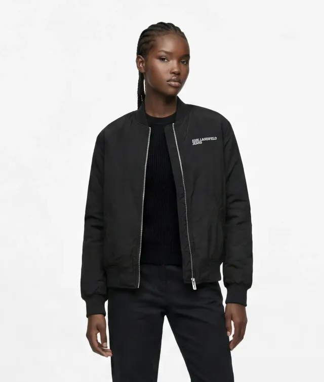 Karl Lagerfeld Reversible Bomberjacke Kunstfell Wende