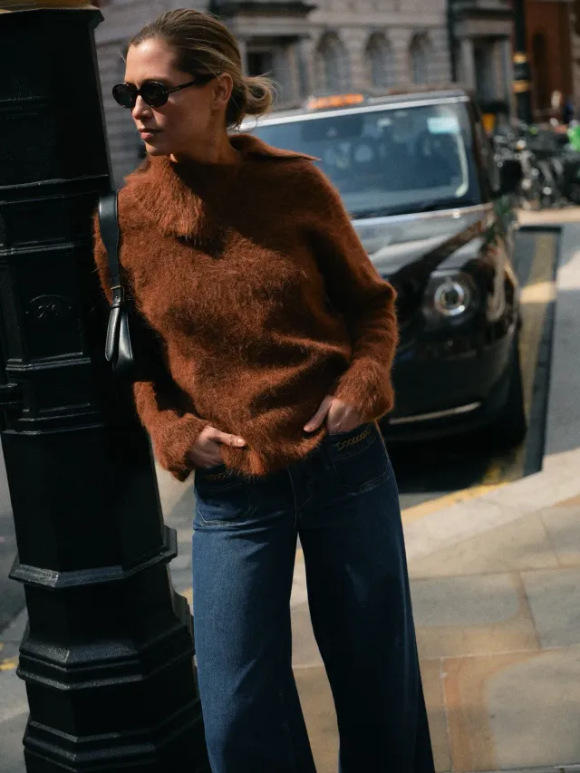 Mos Mosh Katri Alila Mohair Pullover Downtown Brown