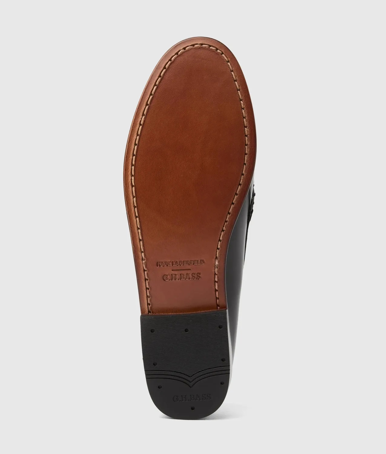 Karl Lagerfeld x Bass Penny Loafer Leder Schwarz-Weiß