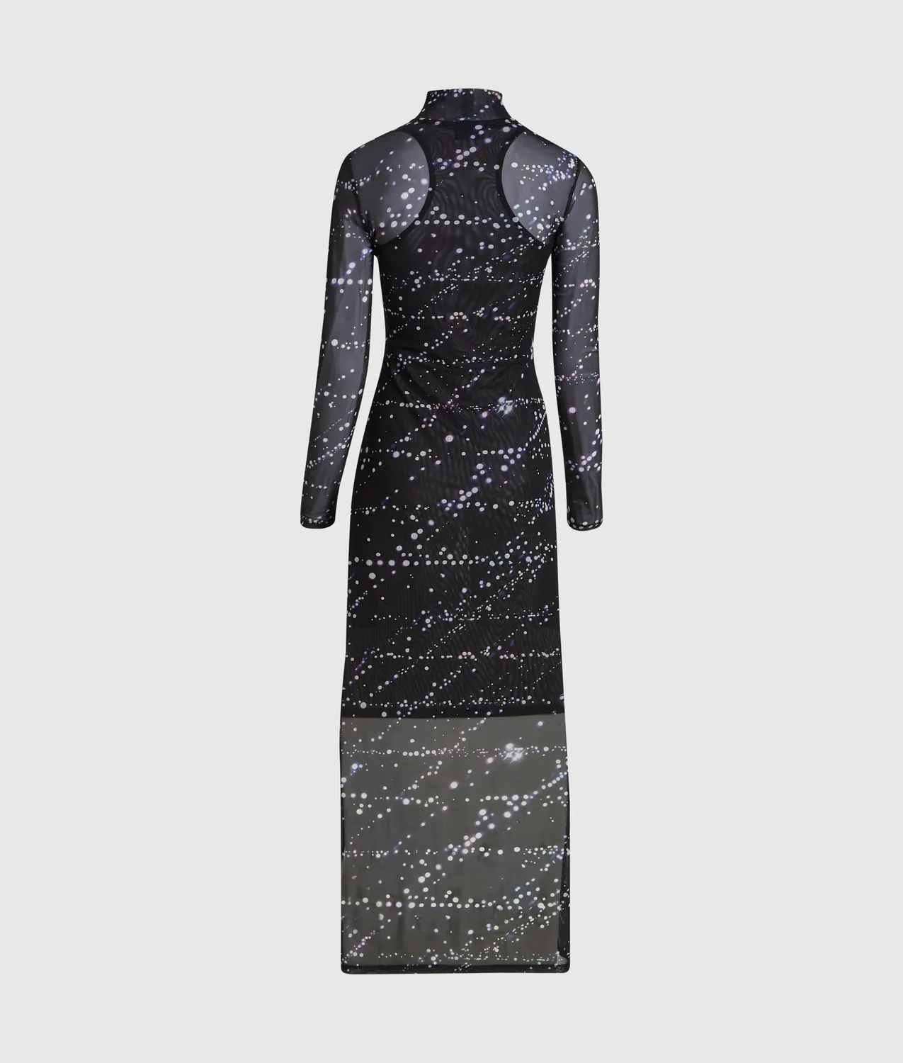 Karl Lagerfeld KL Jeans Constellation Maxikleid Mesh Sternenprint