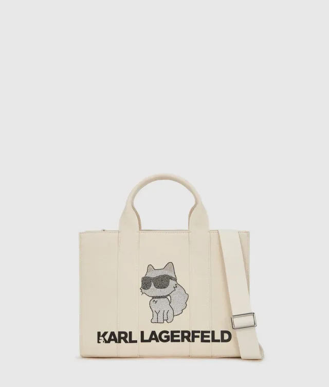 Karl Lagerfeld Ikon Choupette Tote Canvas Strass