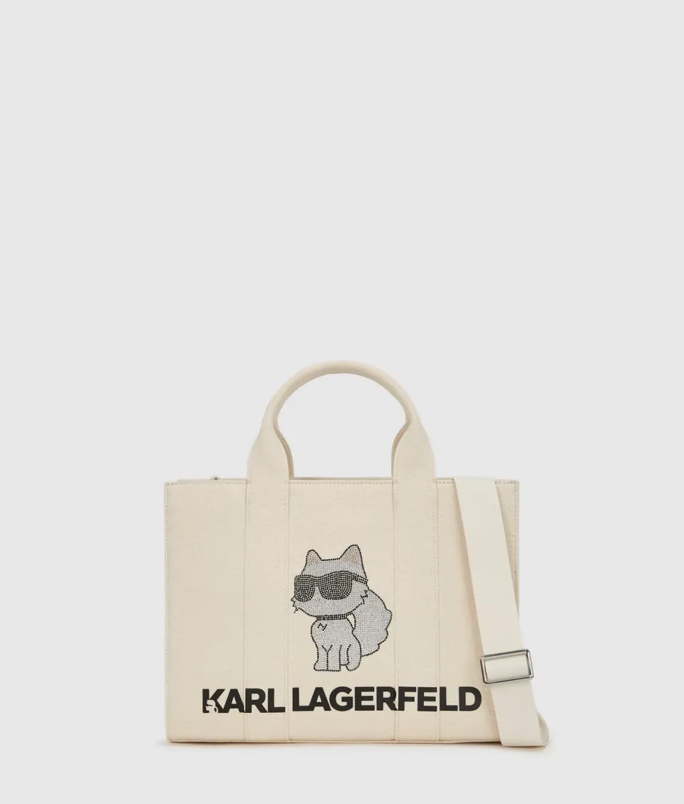 Karl Lagerfeld Ikon Choupette Tote Canvas Strass
