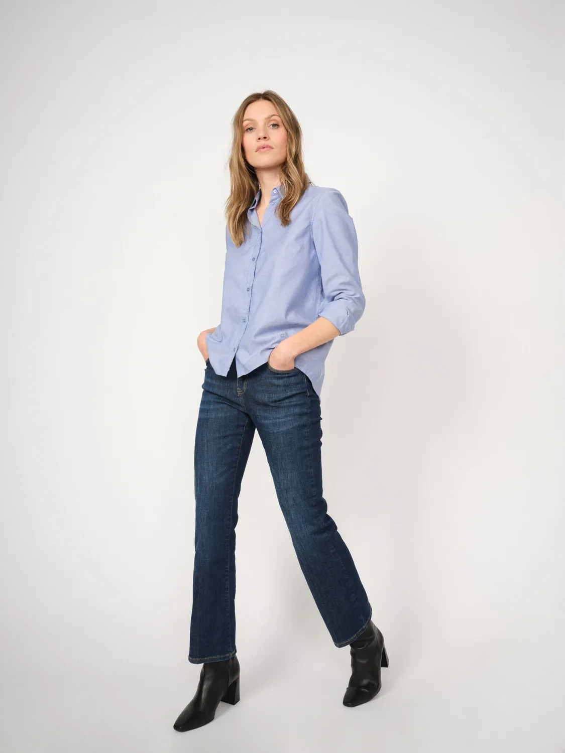 Mos Mosh Cecilia Cover Jeans Dark Blue High Waist Flare