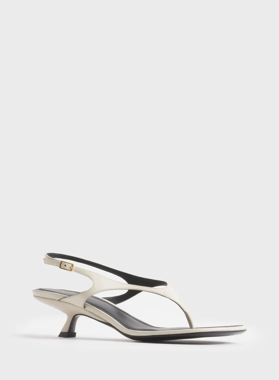 Mugler Milk Thong Sandalen Weiß Leder 45mm