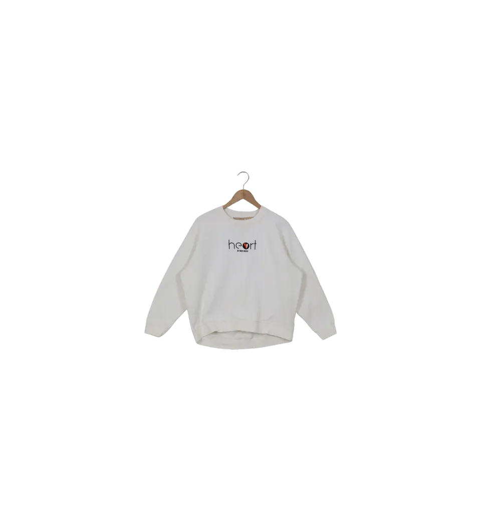 Mos Mosh ReLoved MMSedna Sweat Ecru Herzstickerei