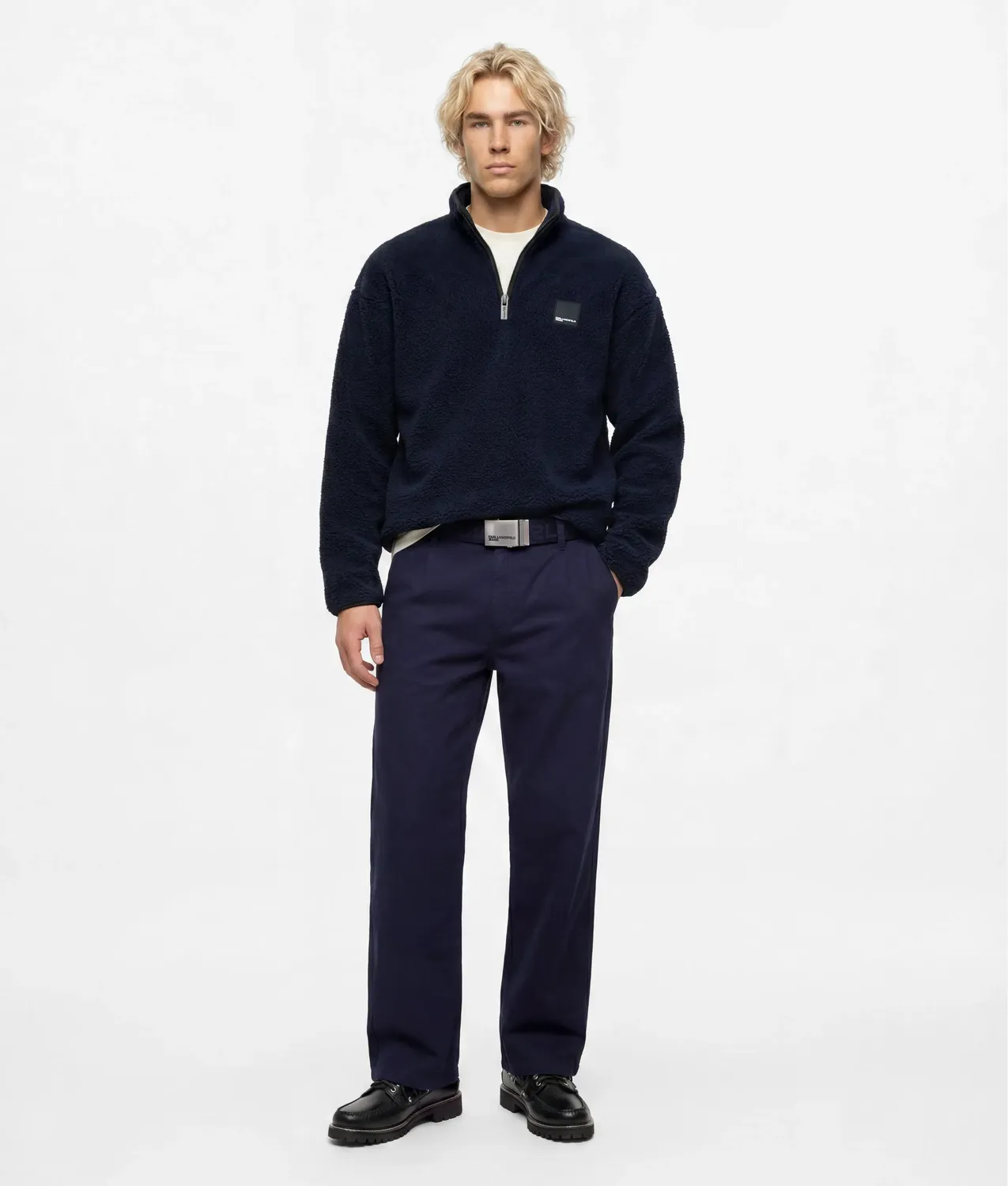 Karl Lagerfeld KL Jeans Sweatshirt Half-Zip Teddy
