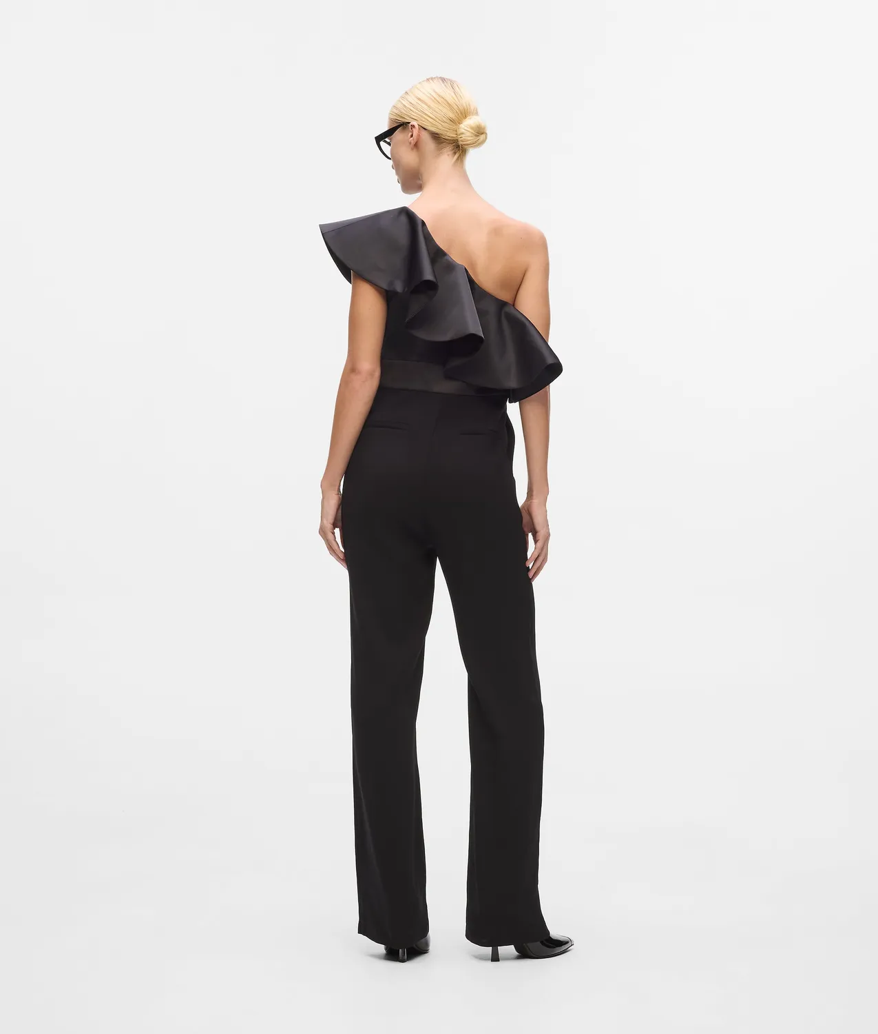 Karl Lagerfeld One-Shoulder Jumpsuit Rüsche Gr. 4