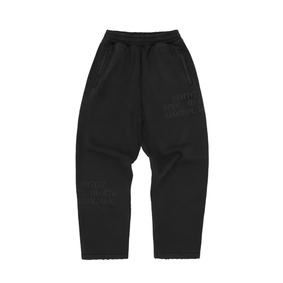 Corteiz HMP Stencil Jogginghose Black Overdye 440gsm