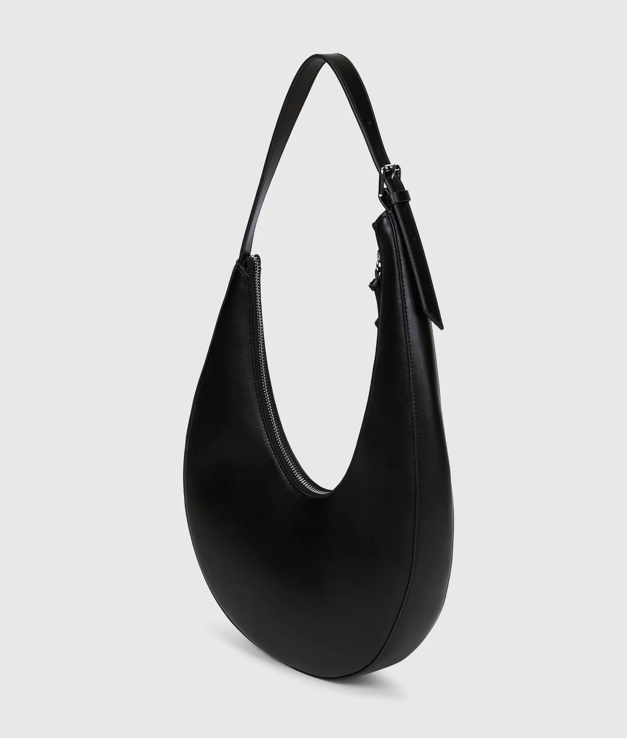 Karl Lagerfeld KL Jeans Rounded Leder-Hobo mit Reissverschluss