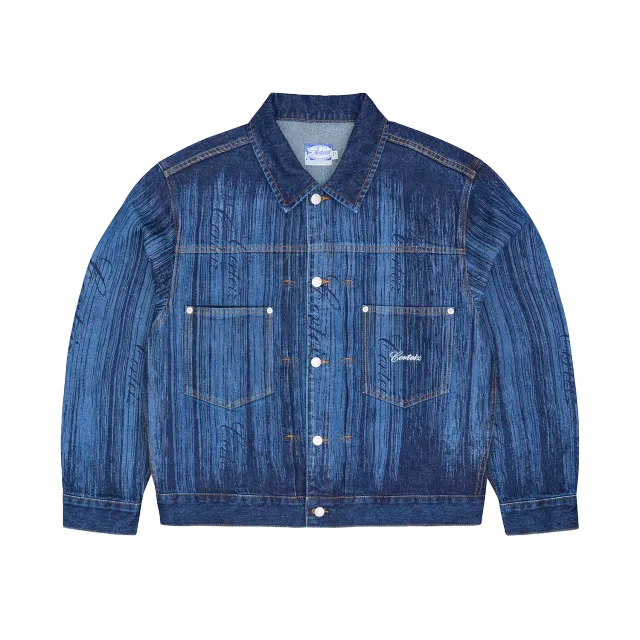 Corteiz Strike Denim Jacket Dark Wash Jeansjacke 14oz