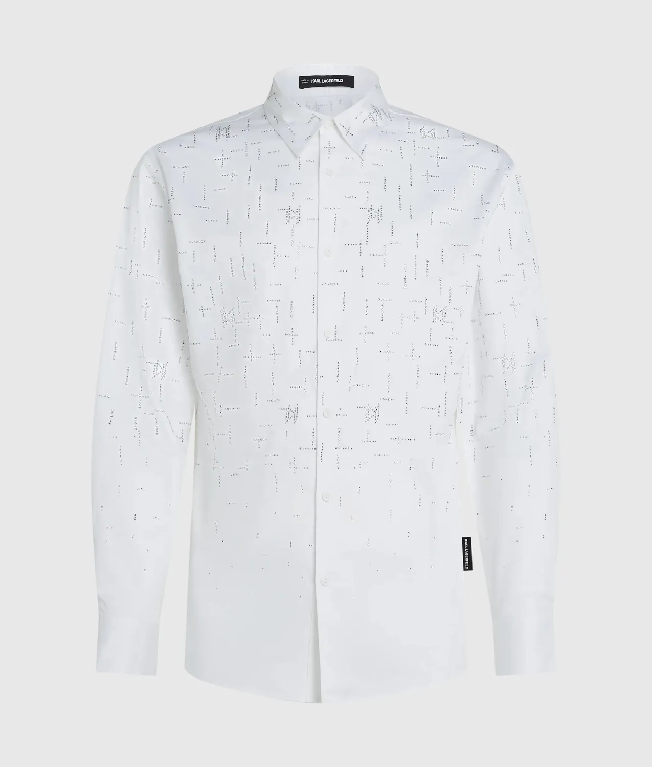 Karl Lagerfeld Monogram Rhinestone Hemd Baumwolle