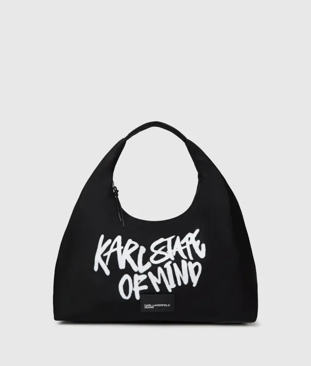 Karl Lagerfeld Slouchy Karl Quote Tote Shopper Nylon