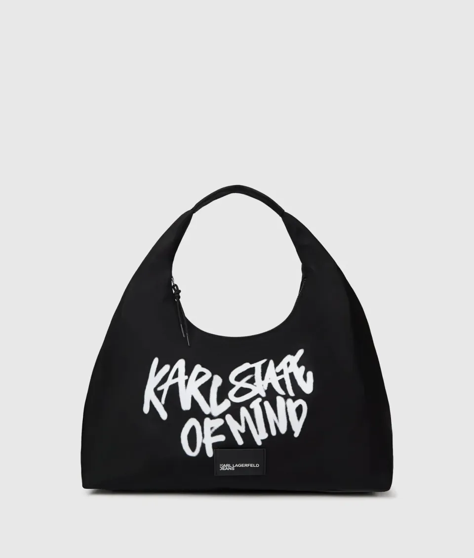 Karl Lagerfeld Slouchy Karl Quote Tote Shopper Nylon