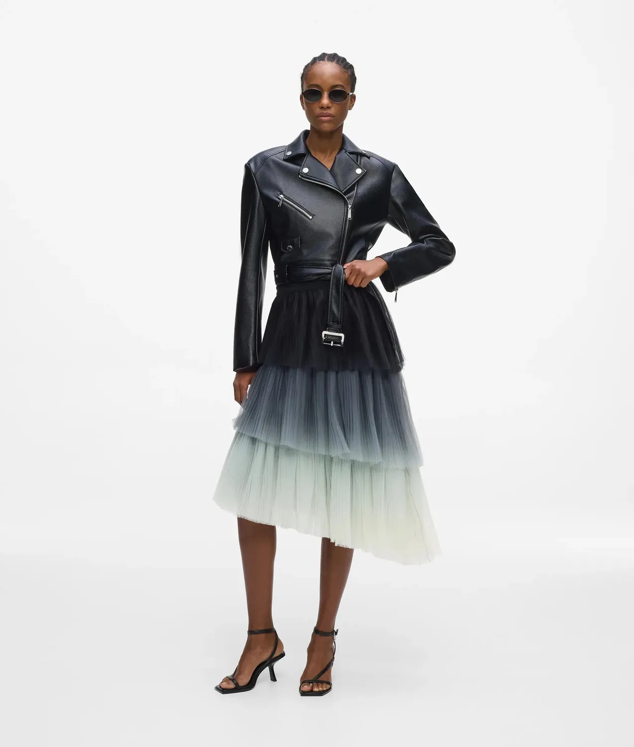 Karl Lagerfeld Asymmetric Ombré Tüllrock Stufenrock Degradé