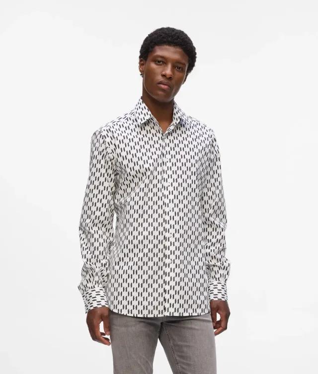 Karl Lagerfeld Monogram Hemd Baumwolle Herren